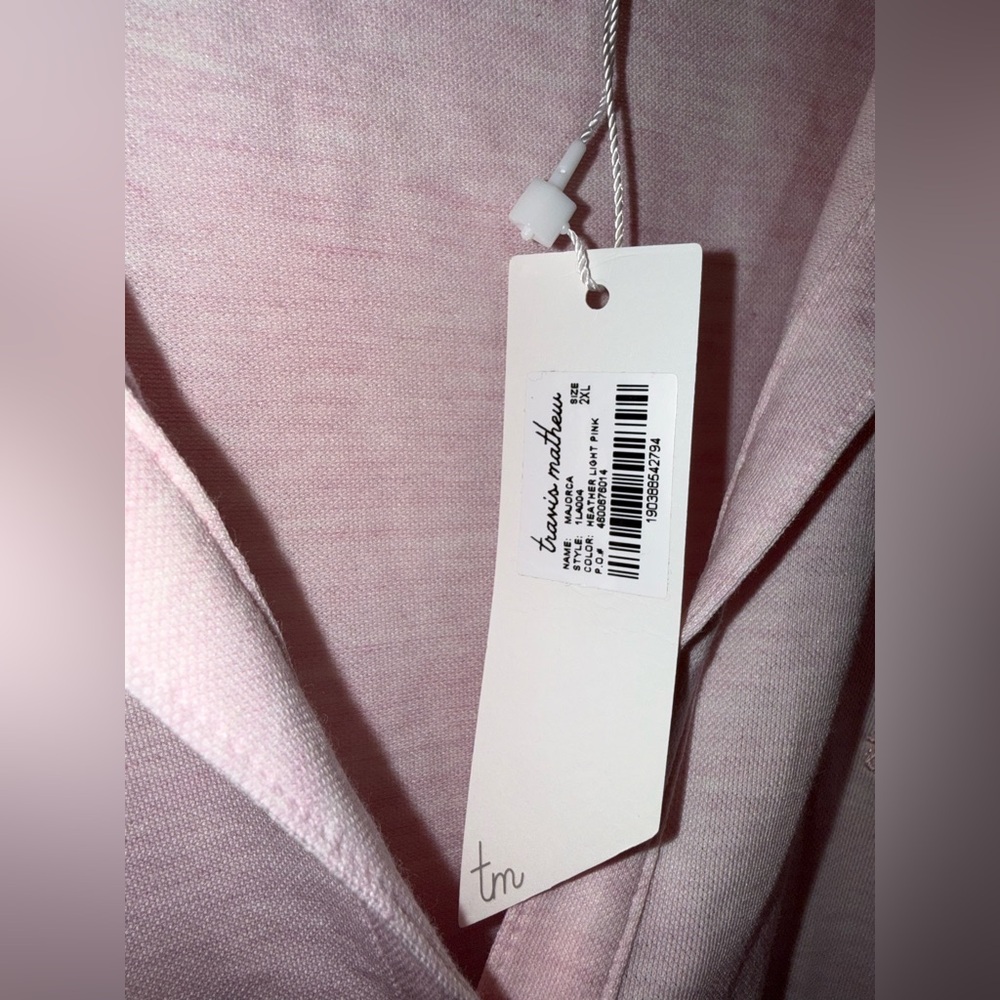 NWT TravisMathew MAJORCA Sleeveless Polo XXL Heather Pink Sold Out - Picture 8 of 13